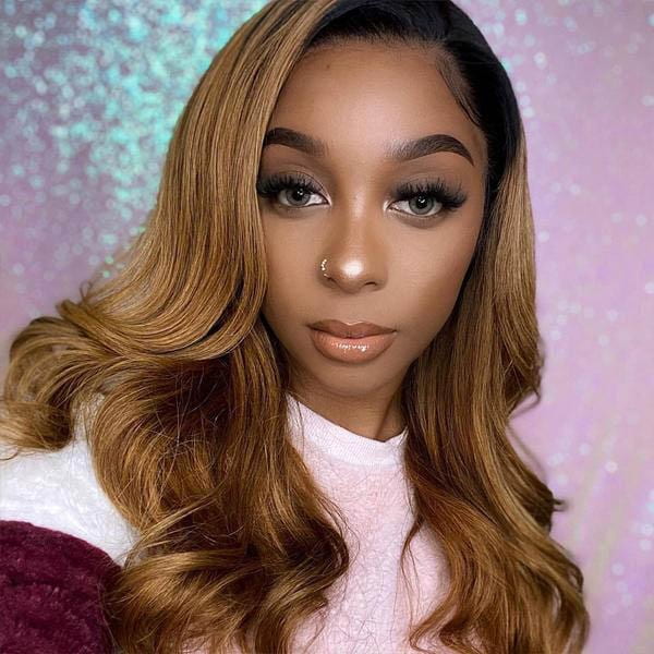 Ombre Brown 13x4 Lace Frontal Wig Body Wave Glueless Wig