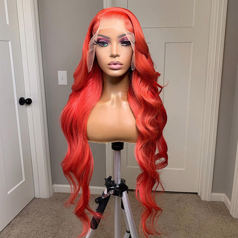 Hot Sale Persimmon Color 13x4 Lace Frontal Wig Loose Wave Lace Wigs