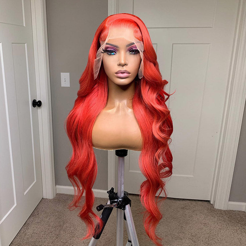 Hot Sale Persimmon Color 13x4 Lace Frontal Wig Loose Wave Lace Wigs