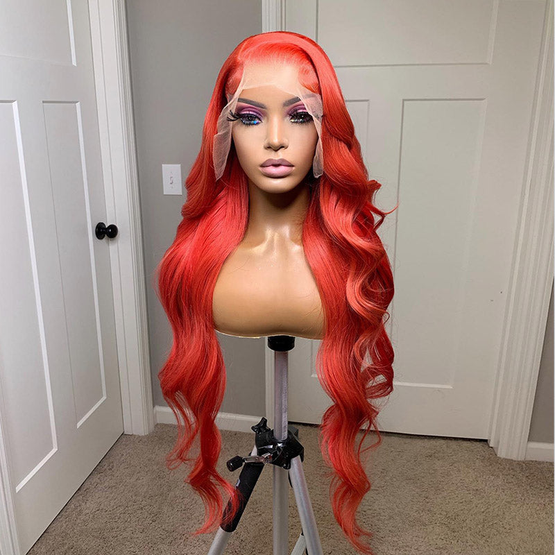 Hot Sale Persimmon Color 13x4 Lace Frontal Wig Loose Wave Lace Wigs