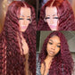 Super Natural Hairline 99J Color Loose Curly Wigs 13x4 Lace Front Wig