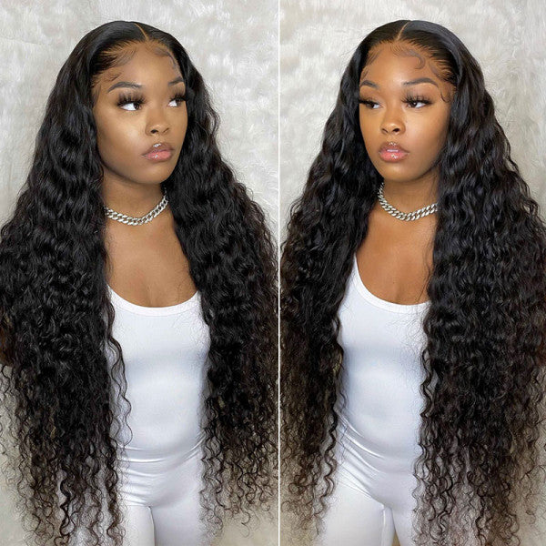 Transparent Lace 5x5 Lace Closure Wig Human Hair Loose Deep Wave Wig