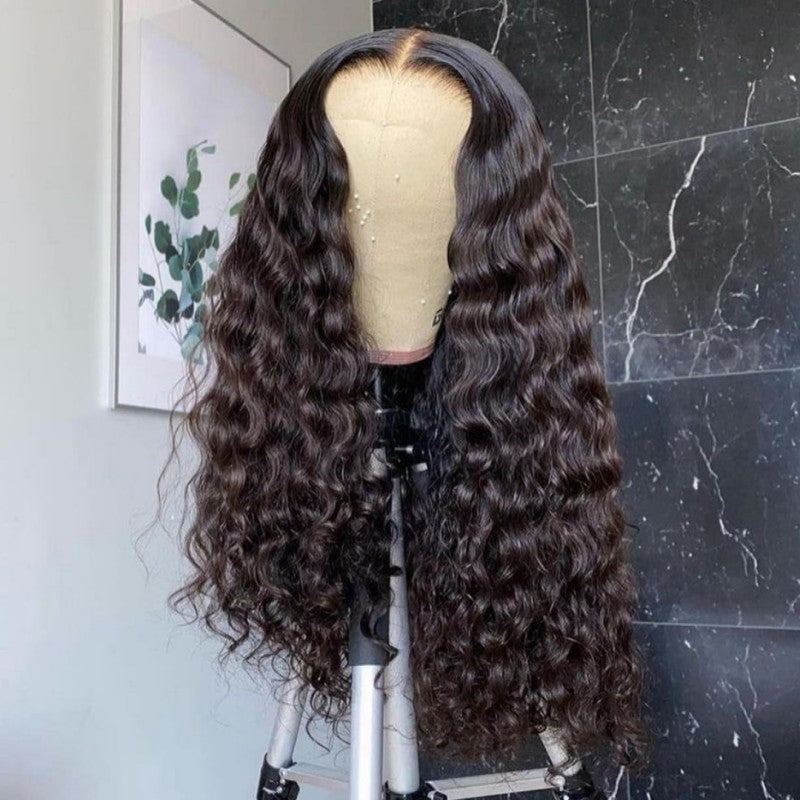 Swiss HD Lace Virgin Human Hair Loose Deep Wave 13x4 Lace Frontal Wig