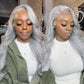 Transparent Lace Luxury Gray Color Full Frontal Wig Body Wave