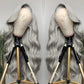 Transparent Lace Luxury Gray Color Full Frontal Wig Body Wave