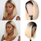 Ombre Blonde T1B/613# Short Bob T4/613# Lace Frontal Wig Straight Hair