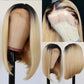 Ombre Blonde T1B/613# Short Bob T4/613# Lace Frontal Wig Straight Hair