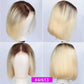 Ombre Blonde T1B/613# Short Bob T4/613# Lace Frontal Wig Straight Hair