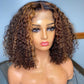 200% Density Ombre Highlighted Short Bob Wig 5x5/4x4 Deep Curly Hair