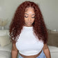 Reddish Brown Brazilian Curly 13x4/13x6 Full Frontal Wig Human Hair Wig