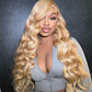 Honey Blonde With 613 Highlights Human Hair Lace Frontal Wig Body Wave