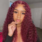 Burg Color Deep Curly 4X4/5X5 Lace Closure Wig Human Hair Lace Wigs