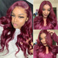 Burg Color Lace Closure Wig Body Wave 4x4/5x5 Transparent Swiss Lace