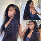 Virgin Human Hair Deep Wave Transparent Swiss Lace Closure Wig