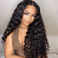 Virgin Human Hair Deep Wave Transparent Swiss Lace Closure Wig