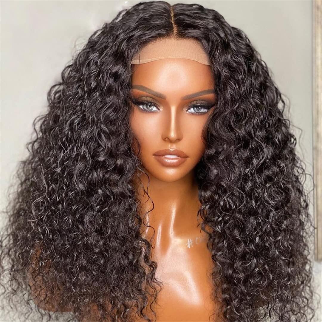 Volume Density Virgin Human Hair Curly Hair 5x5 Lace Closure Wig