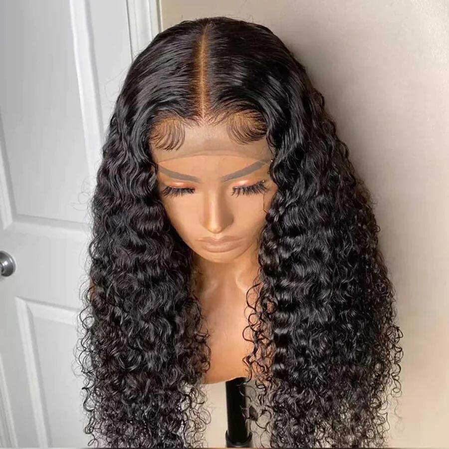 Volume Density Virgin Human Hair Curly Hair 5x5 Lace Closure Wig