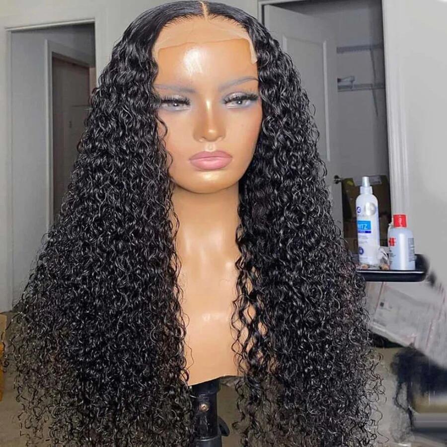 Volume Density Virgin Human Hair Curly Hair 5x5 Lace Closure Wig