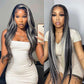 200% Density Natural Color Mixed Highlighted Blonde Straight Lace Closure Wig