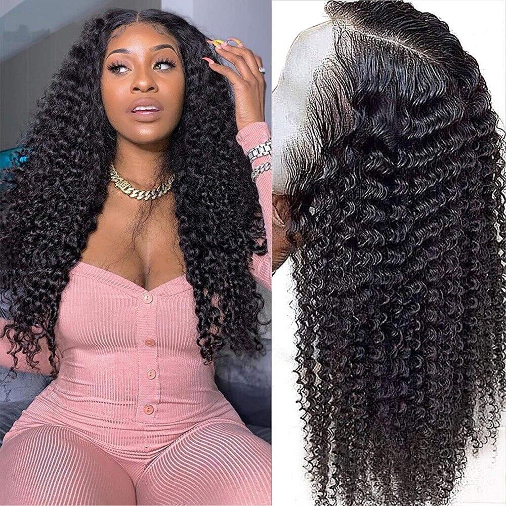 Quality Virgin Human Hair 5x5 Lace Closure Wig Jerry Curly Small Knots