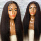 Italian Yaki 4x4 Lace Closure Wig Kinky Straight Hair Lace Wigs