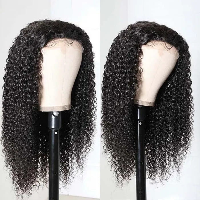 4x4/5x5 Transparent Lace Closure Wig Natural Color Kinky Curly Wigs