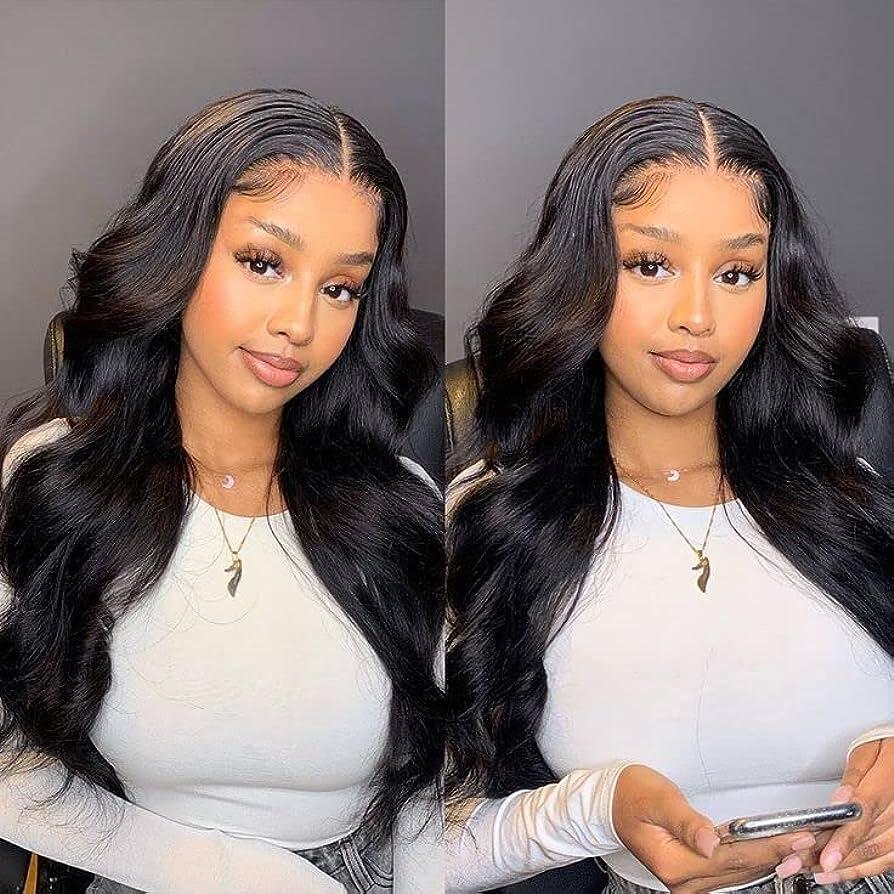 13x6 Lace Frontal Wig Natural Wavy Deep Parting Human Hair