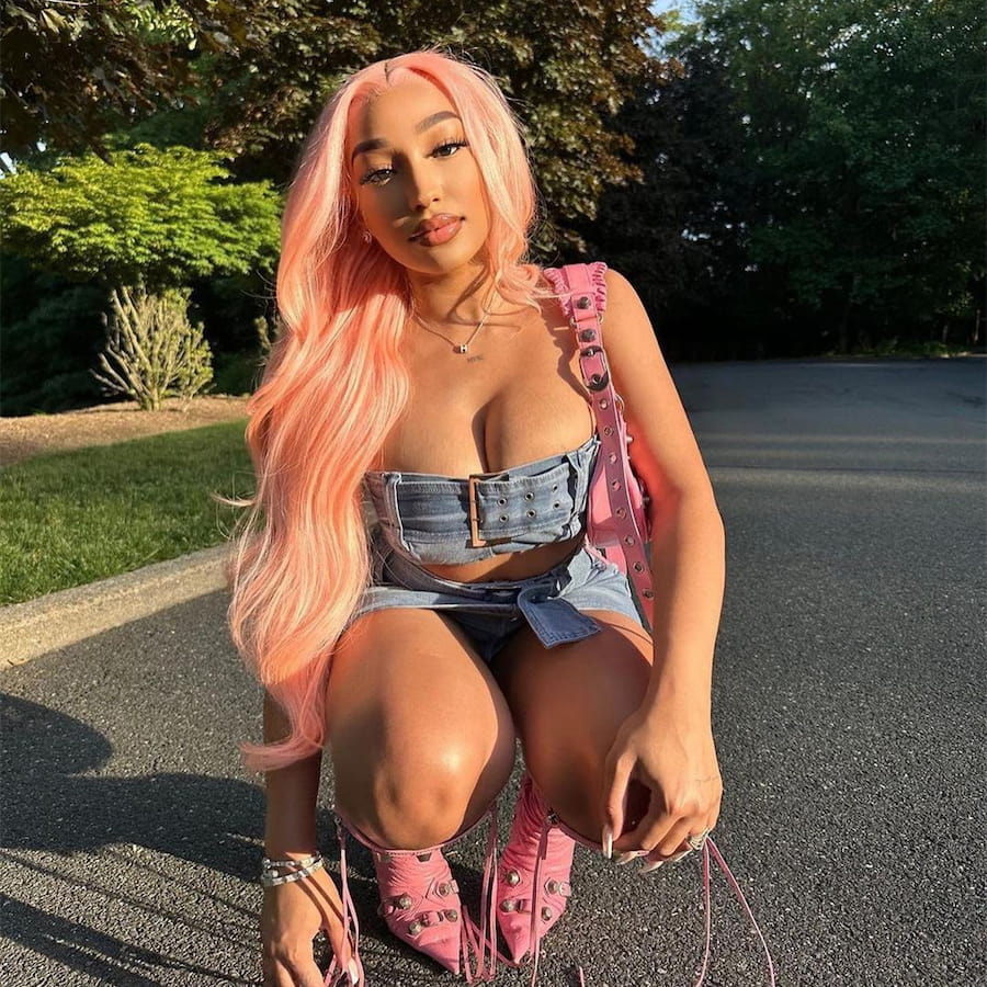 Pink Color Body Wave 13x6 Full Frontal Wig Transparent Lace Wig