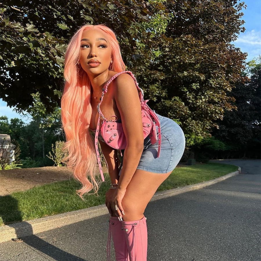 Pink Color Body Wave 13x6 Full Frontal Wig Transparent Lace Wig