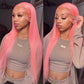 Must Have! Pink Color 13x4 Lace Frontal Wig Straight 5x5 Lace Closure Wig
