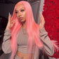 Must Have! Pink Color 13x4 Lace Frontal Wig Straight 5x5 Lace Closure Wig