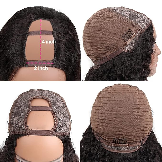 Human Hair U Part Wig Straight Hair Wigs Glueless Machine Wig