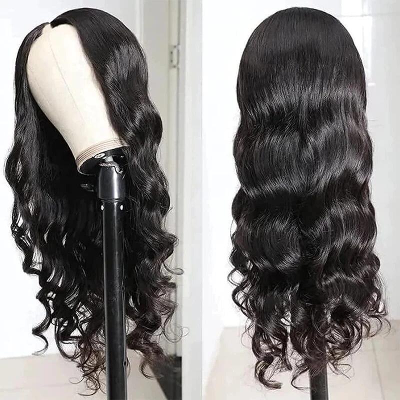 Easy Install Human Hair U Part Wig Body Wave Machine Wigs