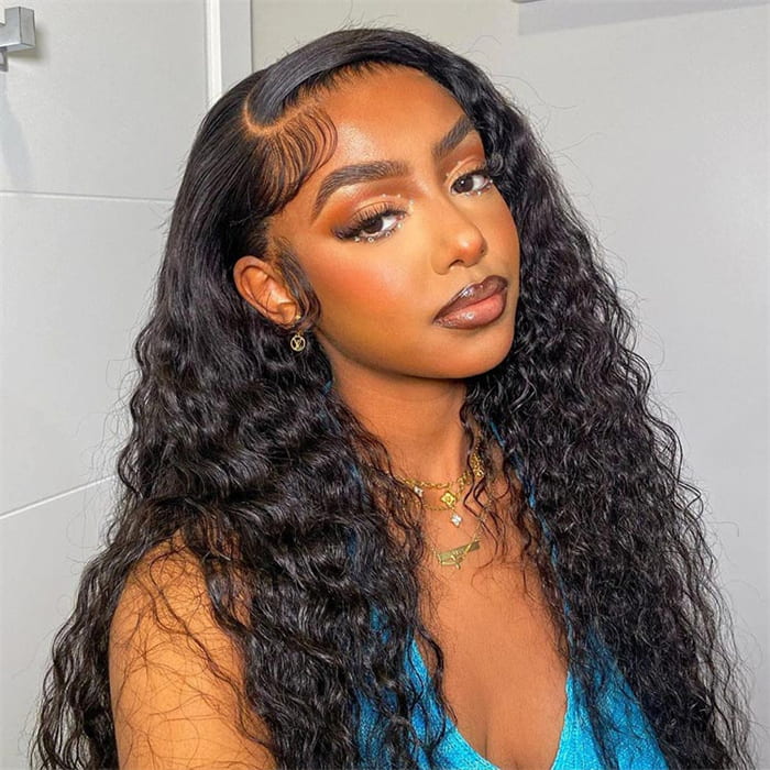 Virgin Human Hair Wigs Deep Wave 13x4 Transparent Lace Frontal Wig