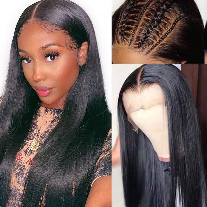 Straight 13x6 Lace Front Wig Deep Parted Human Hair Lace Wig