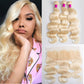 High Quality Blonde Color Hair Bundles 3Pcs with Transparent Lace Frontal