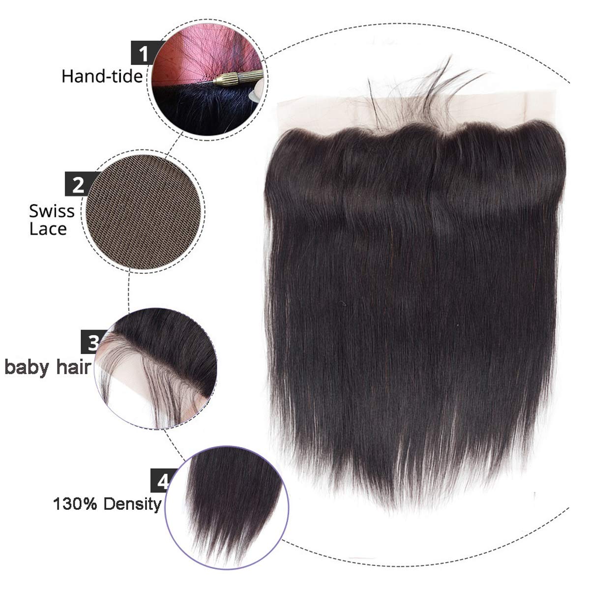 Silky Straight Virgin Hair 3 Bundles with 13x4 Transparent/HD Lace Frontal