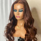 Affordable 4x4/5x5 Transparent Lace Chocolate Brown Lace Closure Wig Body Wave