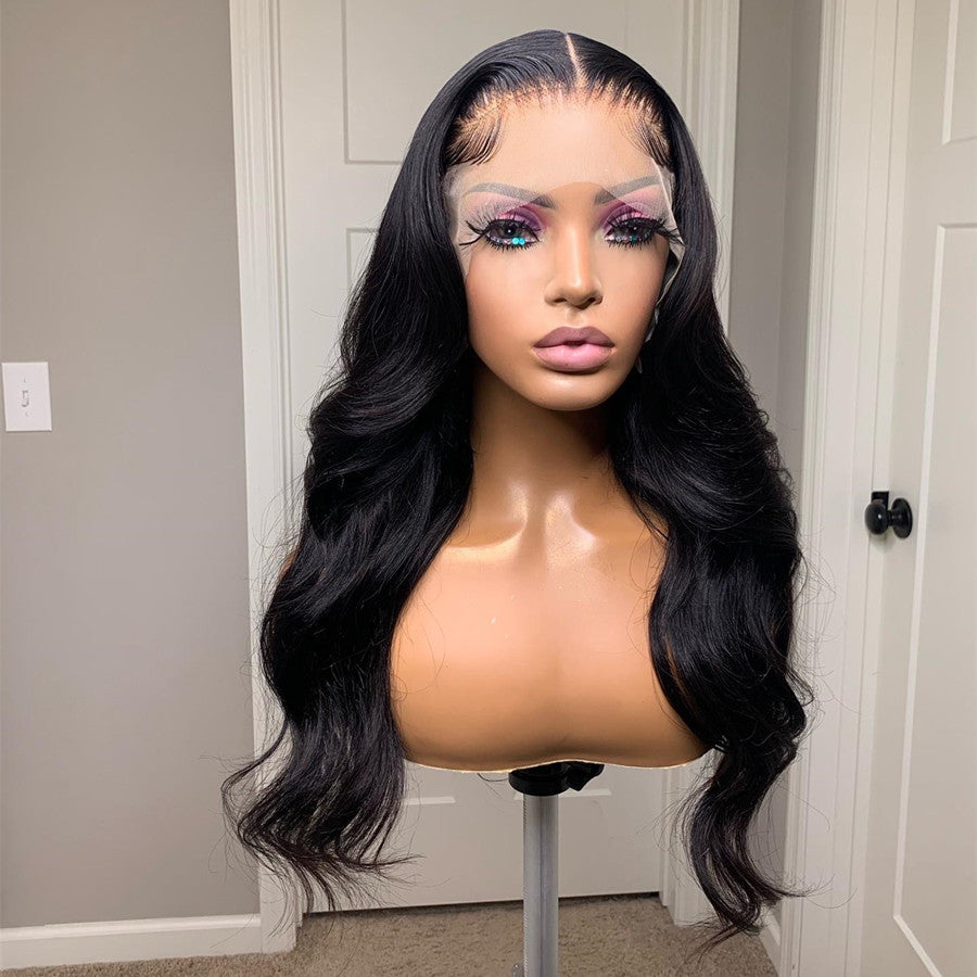 13x6 Lace Frontal Wig Natural Wavy Deep Parting Human Hair