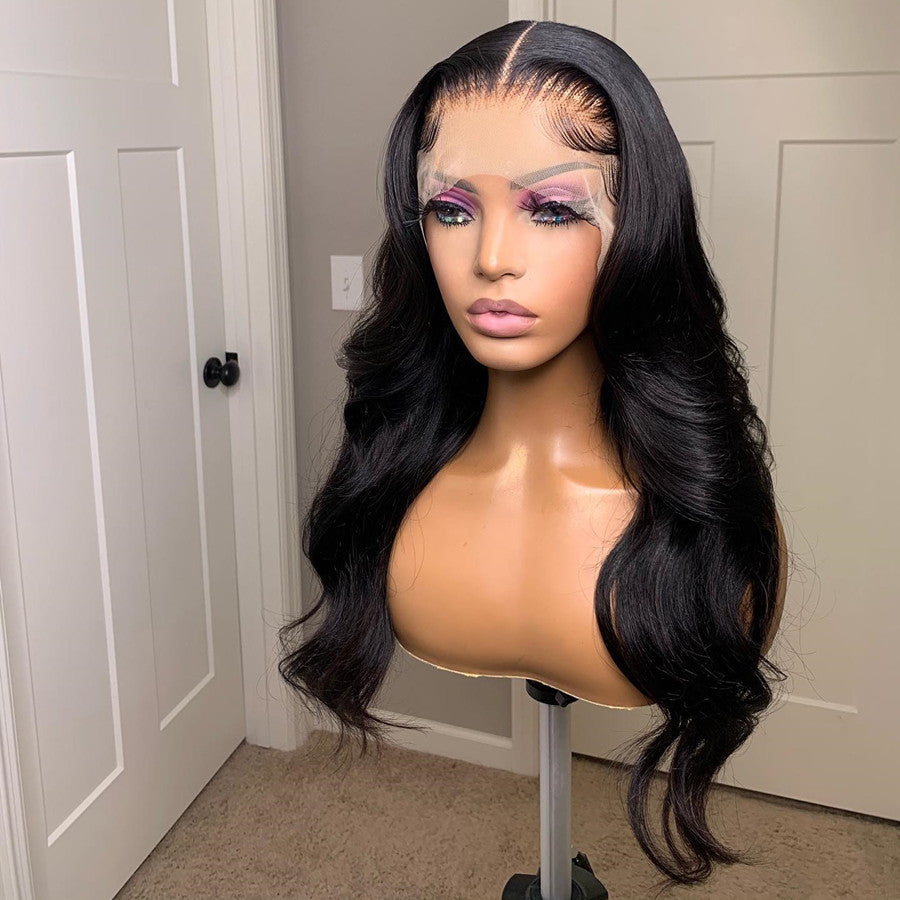 13x6 Lace Frontal Wig Natural Wavy Deep Parting Human Hair