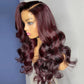 Ombre 99J Color Wig 13x4 Lace Frontal Wig Body Wave Glueless Wig