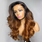 Undetectable Lace Ombre Brown 13x6 HD Lace Frontal Wig Body Wave