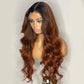 Ombre Brown HD 13x4 Lace Front Wig Glueless Wig Body Wave