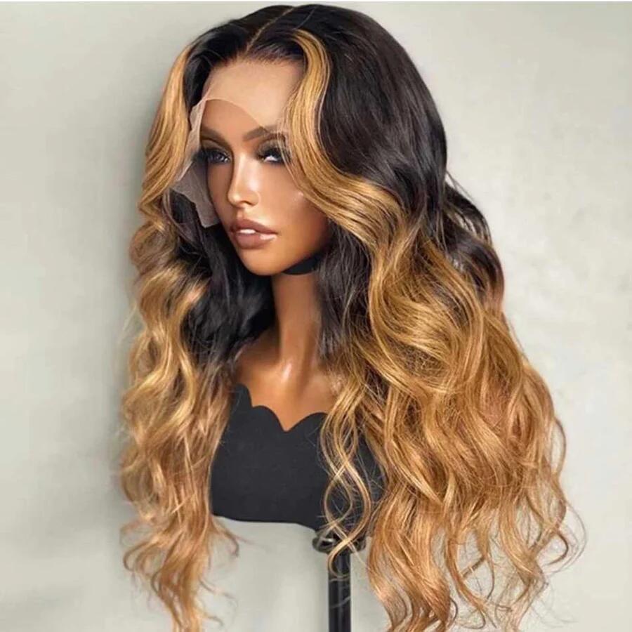 Two Tone With Highlight Body Wave Glueless Wig 13x4 Lace Front Wig