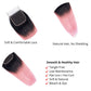 Ombre Pink Silky Straight Hair Extensions 3 Bundles with 4x4 Lace Closure Free Part